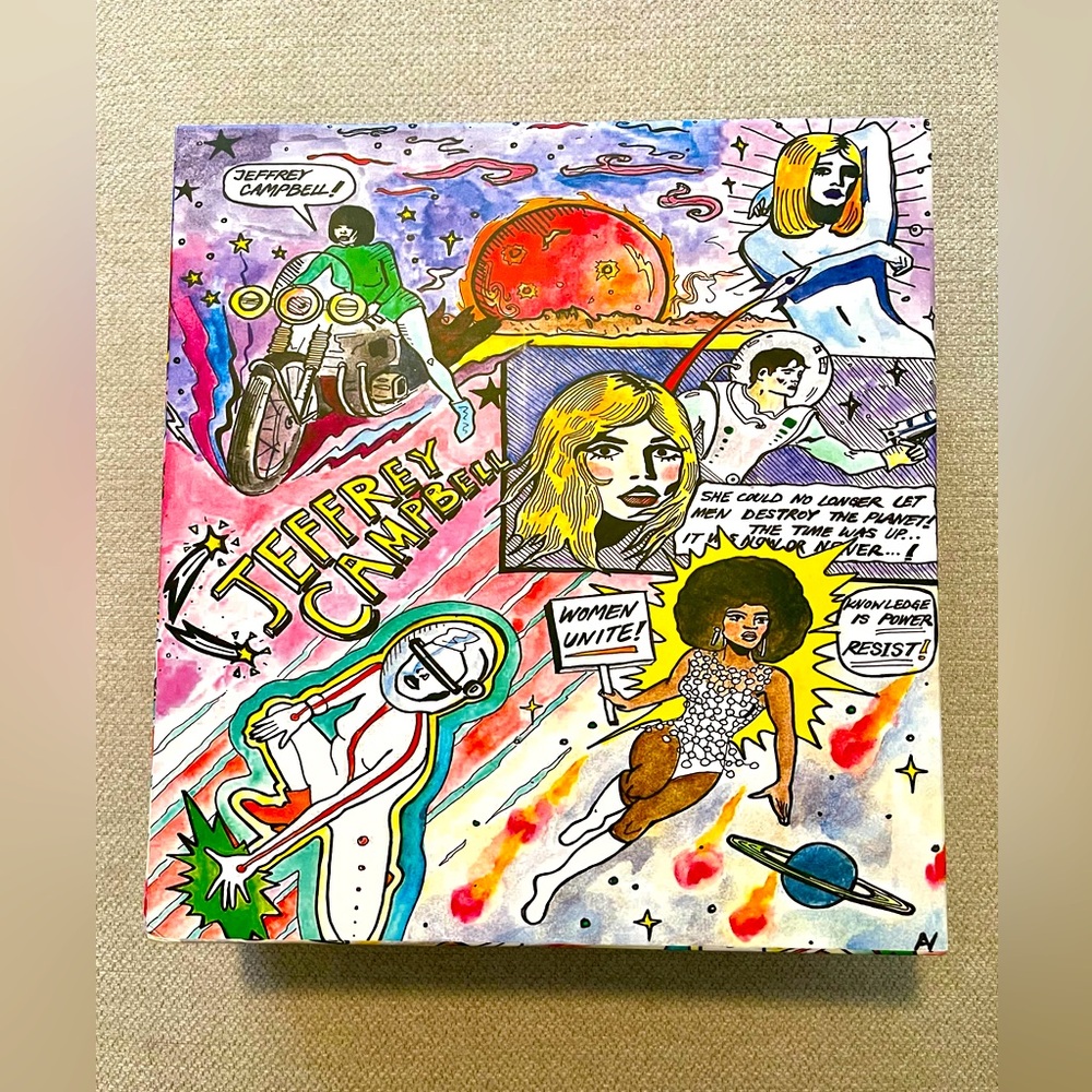Jeffrey Campbell Comic Inspired Multi Colored Shoe Box